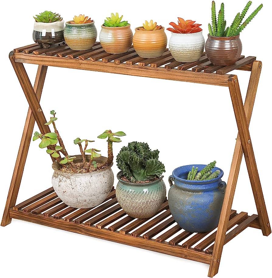 wooden plant holder