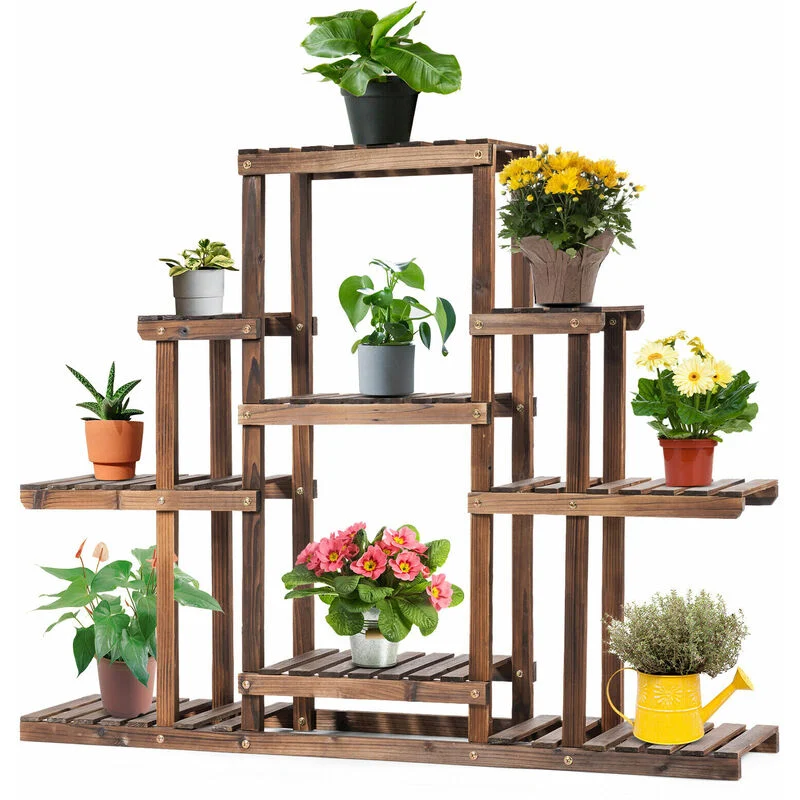 Wood flower stand